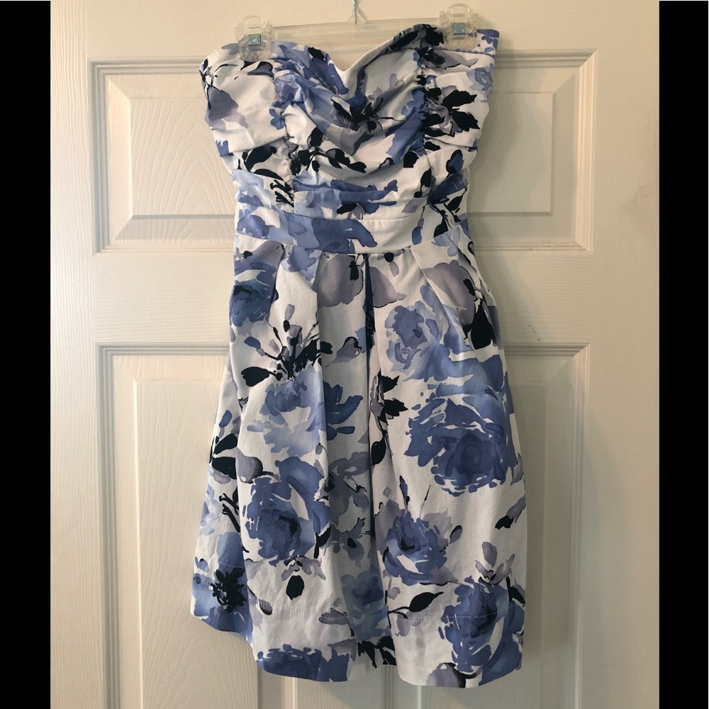 Flower Print Blue summer dress